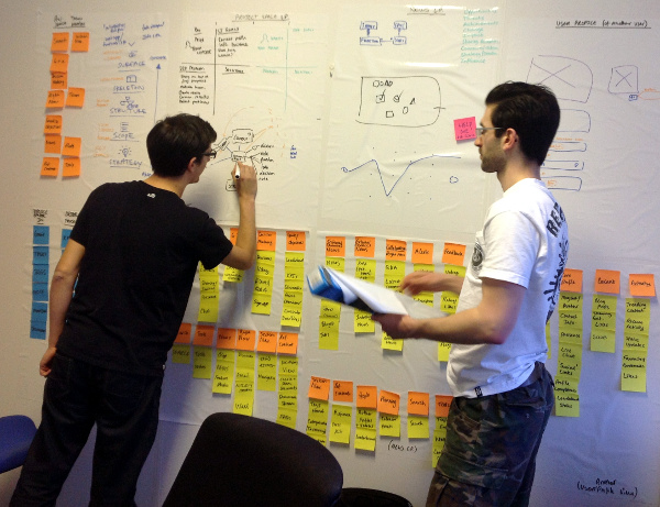 Matt and Lewis at the whiteboard